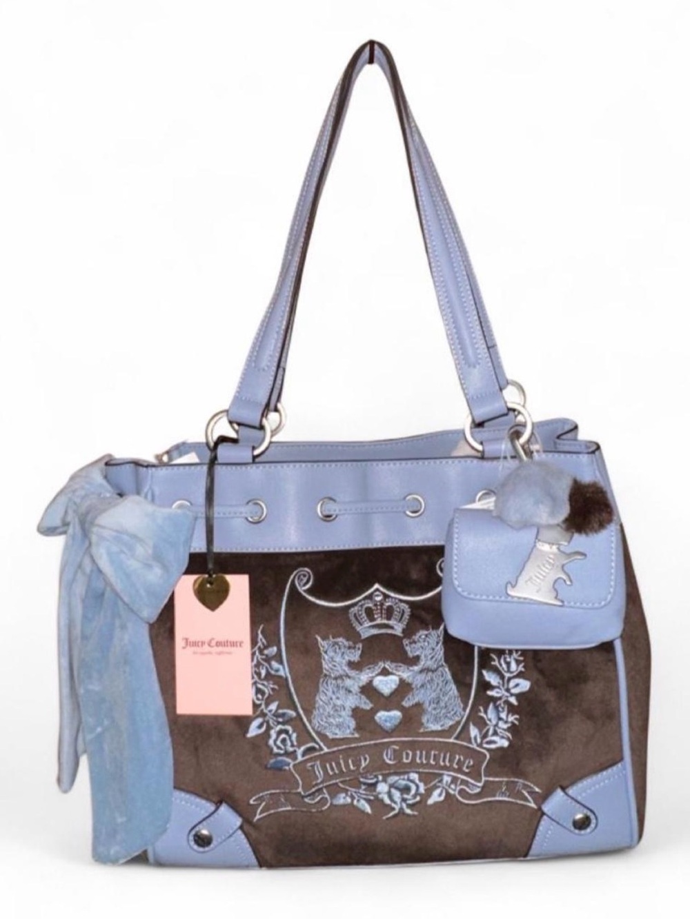 Juicy Couture “New Love Chapter Tote” Daydreamer, brown/blue